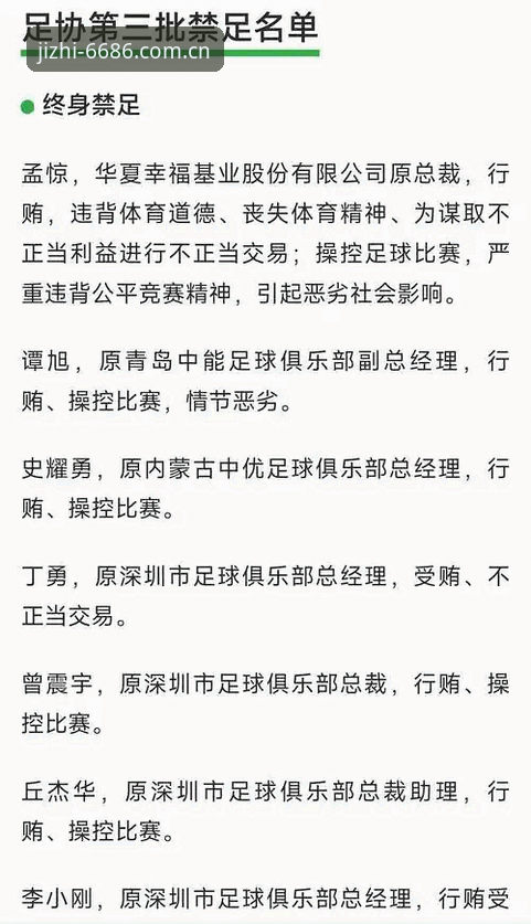 足协第三批禁足名单曝光：3大震撼与66名违规者的沉重代价